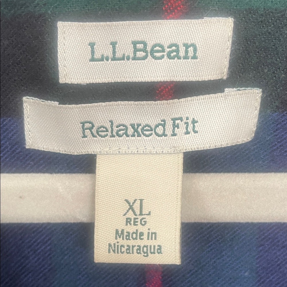 L.L. Bean Blue, Green & Red Plaid Zip Hoodie - Picture 2 of 8